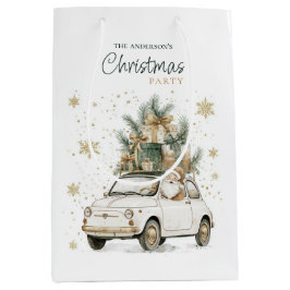 Bolsa De Regalo Mediana Elegant Watercolor Santa Christmas Party