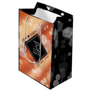 Bolsa De Regalo Mediana Elegante 32° Aniversario del Boda de Bronce