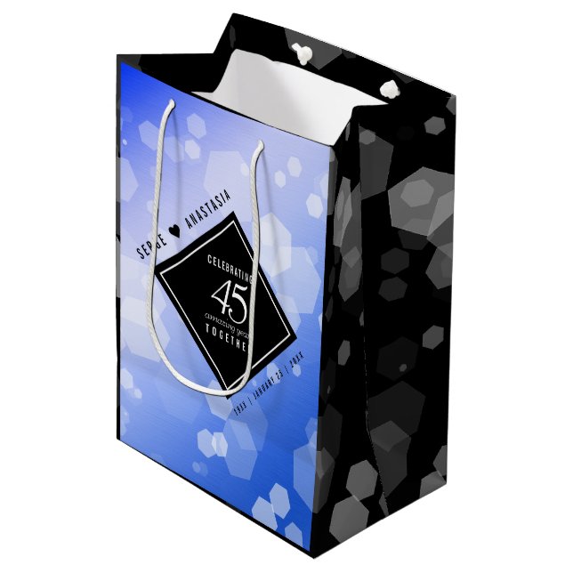 Bolsa De Regalo Mediana Elegante 45° Aniversario del Boda de Sapphire (Angulo Anverso)