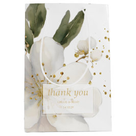 Bolsa De Regalo Mediana Elegante acuarela floral Gracias Boda