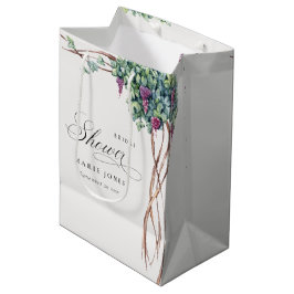 Bolsa De Regalo Mediana Elegante acuarela Grapevine Foliage Bridal Shower
