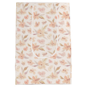 Bolsa De Regalo Mediana Elegante acuarela suave floral