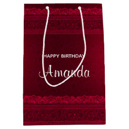 Bolsa De Regalo Mediana Elegante Antecedentes Rojos Elegante Cumpleaños