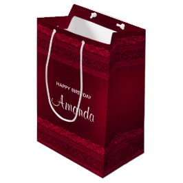 Bolsa De Regalo Mediana Elegante Antecedentes Rojos Elegante Cumpleaños
