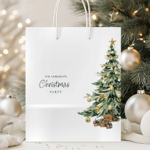 Elegante árbol de acuarela Fiesta de Navidad