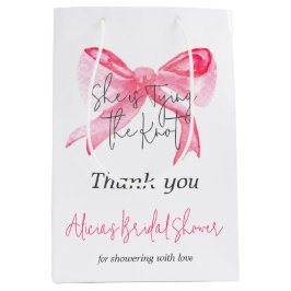 Bolsa De Regalo Mediana Elegante atando la ducha de novias Knot Pink Bow