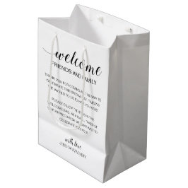 Bolsa De Regalo Mediana Elegante bienvenida a Boda Huéspedes