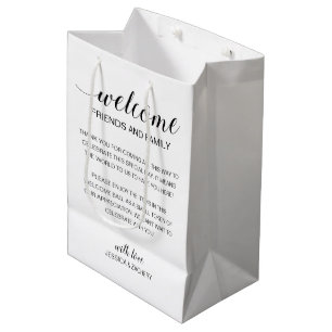 Bolsa De Regalo Mediana Elegante bienvenida a Boda Huéspedes