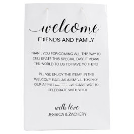 Bolsa De Regalo Mediana Elegante bienvenida a Boda Huéspedes