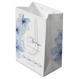 Bolsa De Regalo Mediana Elegante Boda de Flores Azules