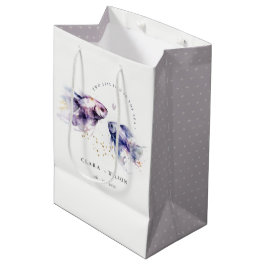 Bolsa De Regalo Mediana Elegante Boda de Pescado Costero Lilac