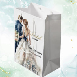 Bolsa De Regalo Mediana Elegante Boda de Rubor Bridal Shower