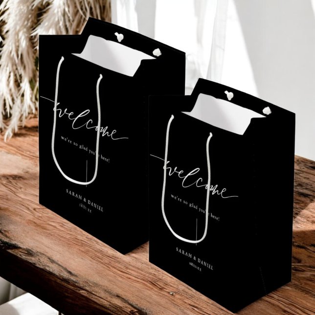 Bolsa De Regalo Mediana Elegante Boda negro: Favoritos de bienvenida (Subido por el creador)