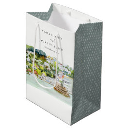 Bolsa De Regalo Mediana Elegante Boda paisajístico del país de cruceros fl