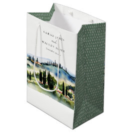 Bolsa De Regalo Mediana Elegante Boda paisajístico toscano-italiano