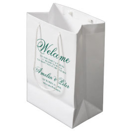 Bolsa De Regalo Mediana Elegante Boda verde bienvenida