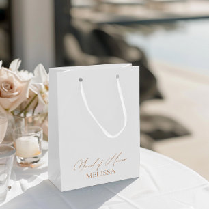 Bolsa De Regalo Mediana Elegante caligrafía doncella blanca de favores de