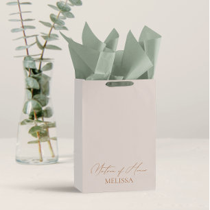 Bolsa De Regalo Mediana Elegante caligrafía Pearl Matron de favores de hon