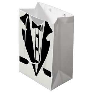 Bolsa De Regalo Mediana Elegante Clásico De Tuxedo Bow Tae Graduación