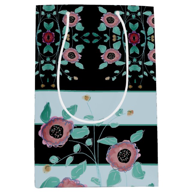 Bolsa De Regalo Mediana Elegante con estampado floral (Anverso)