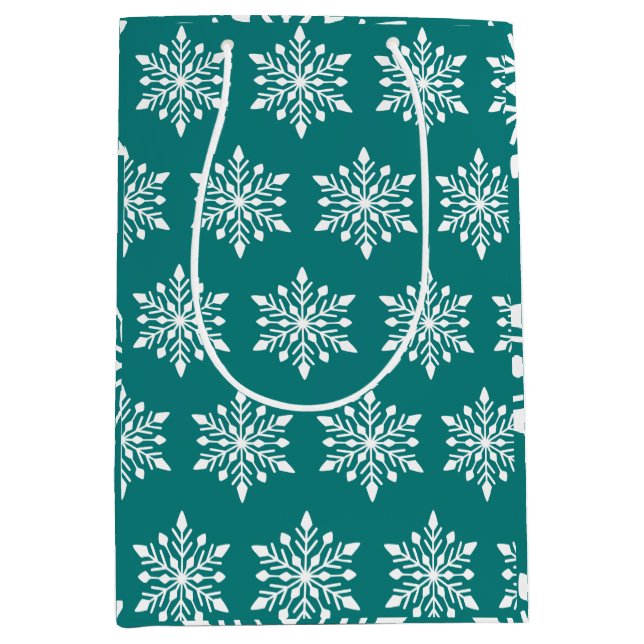 Bolsa De Regalo Mediana Elegante copo de nieve de invierno (Anverso)