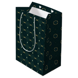 Bolsa De Regalo Mediana Elegante Diseño Evergreen & Gold Moderno