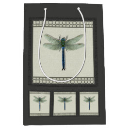 Bolsa De Regalo Mediana Elegante Dragonfly azul