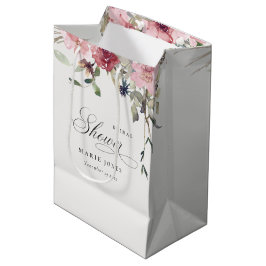 Bolsa De Regalo Mediana Elegante ducha de novia Dusky Rubor Rosa Floral