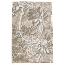 Elegante encaje beige con diamante