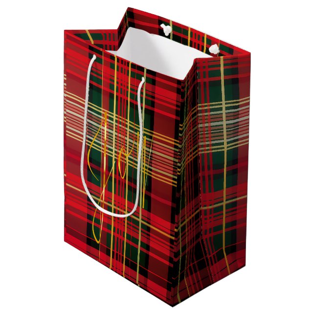 Bolsa De Regalo Mediana Elegante estilo rojo y verde vestido "alegría" de  (Angulo Anverso)