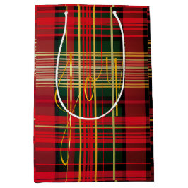 Bolsa De Regalo Mediana Elegante estilo rojo y verde vestido "alegría" de