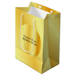 Bolsa De Regalo Mediana Elegante Faux Gold Metallic Look Añadir plantilla