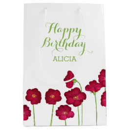 Bolsa De Regalo Mediana Elegante fiesta de cumpleaños de flor silvestre de