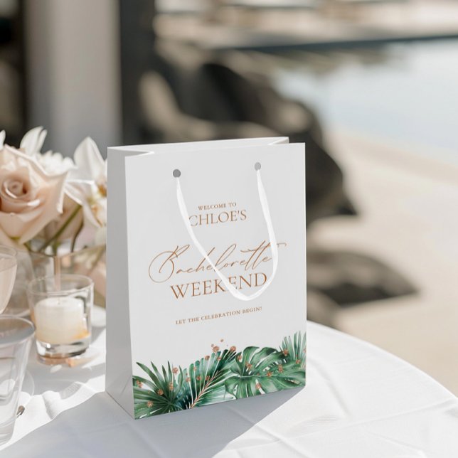 Bolsa De Regalo Mediana Elegante fin de semana de soltera tropical (Elegant Tropical Bachelorette Weekend Medium Gift Bag)