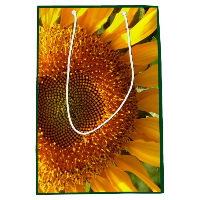 Bolsa De Regalo Mediana Elegante flor de girasol amarillo brillante (Anverso)