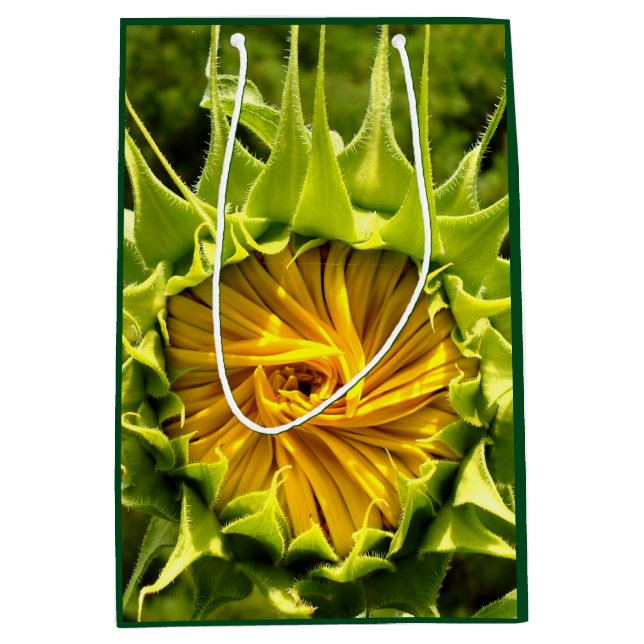 Bolsa De Regalo Mediana Elegante foto de girasol amarillo (Anverso)