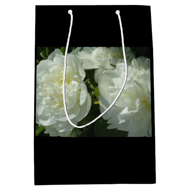 Bolsa De Regalo Mediana Elegante foto de una joya blanca floral (Anverso)