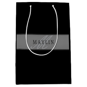Bolsa De Regalo Mediana Elegante guión editable nombre del negocio/otro te