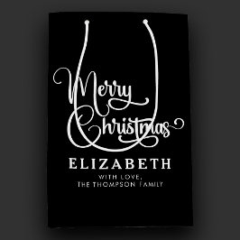 Bolsa De Regalo Mediana Elegante guión personalizado Feliz Personalizado n