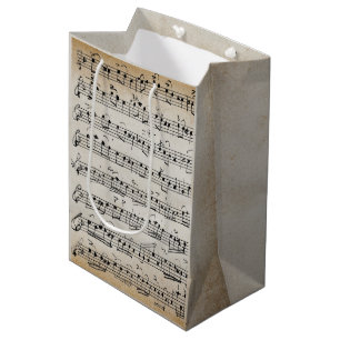 Bolsa De Regalo Mediana Elegante hoja de escritura a mano de época Notas