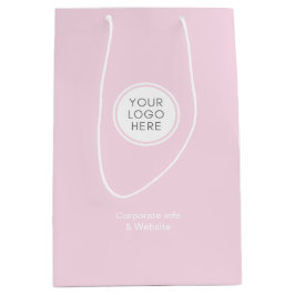 Bolsa De Regalo Mediana Elegante Logotipo Corporativo Minimalista Rosa Cla