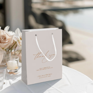 Bolsa De Regalo Mediana Elegante Minimalista Agradecimiento de Boda con Pe