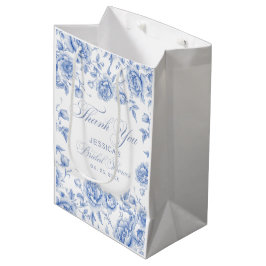 Bolsa De Regalo Mediana Elegante Moda Blue Toile Chinoiserie Bridal Shower
