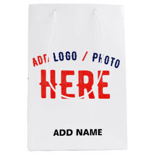 BOLSA DE REGALO MEDIANA ELEGANTE MODERNO PERSONALIZABLE BLANCO VERIFICADO 
