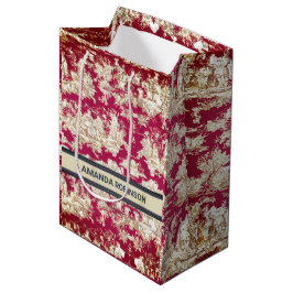 Bolsa De Regalo Mediana Elegante monograma de laca roja vintage toile de j