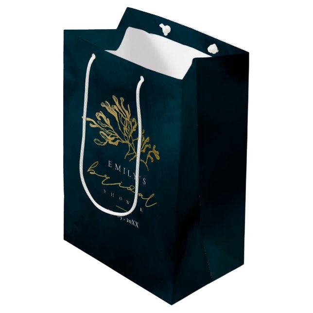 BOLSA DE REGALO MEDIANA ELEGANTE NAVY DE ORO SUBMARINO DUCHA BRIDAL DE AGU (Angulo Anverso)