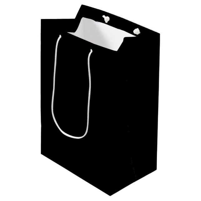 Bolsa De Regalo Mediana Elegante Negro Sólido (Angulo Anverso)