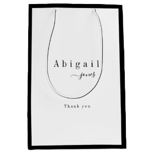 Bolsa De Regalo Mediana Elegante nombre de escritura Minimalista de lujo p