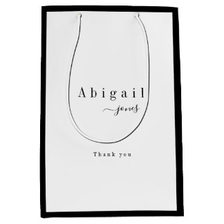 Bolsa De Regalo Mediana Elegante nombre de escritura Minimalista de lujo p