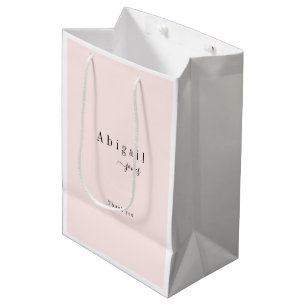 Bolsa De Regalo Mediana Elegante nombre de script Minimalista personalizad